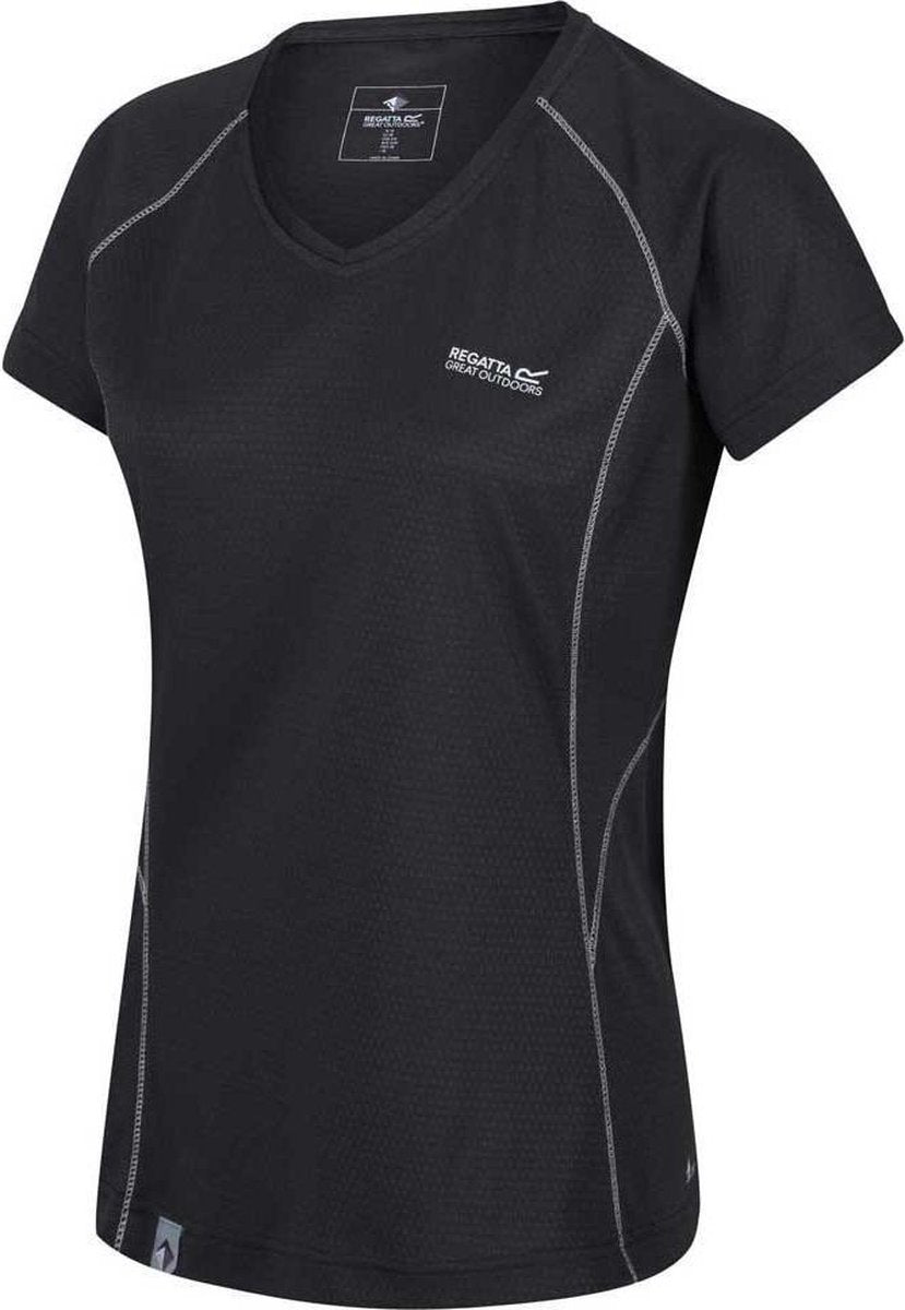 Regatta T-shirt Devote Dames Polyester Zwart Maat 34