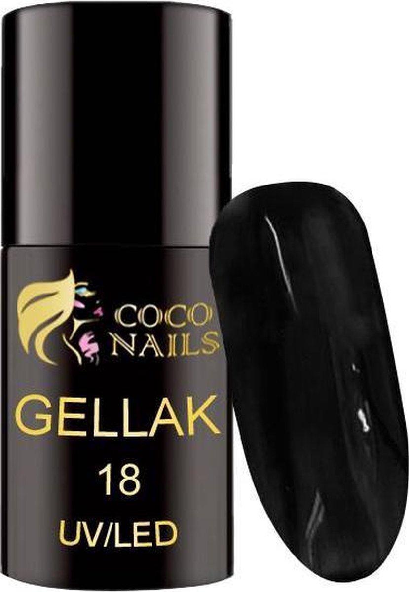 Coconails Gellak Zwart 5 ml (nr. 18)