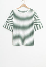 Sissy-Boy - Groen gestreept T-shirt met driekwart mouwen