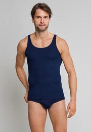 Schieser Original Feinripp Heren Onderhemd - Navy - Maat XXL