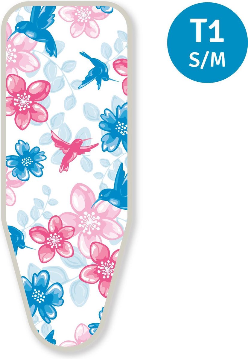 LaundrySpecialist® 3-laagse strijkplankovertrek COMFORT S/M - Geschikt voor strijkplanken van max 125 x 42 cm - Kolibri
