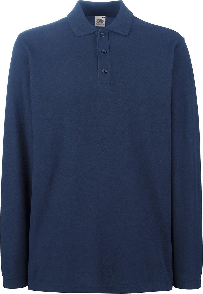 Fruit of the Loom Polo met Lange mouwen Navy XXL