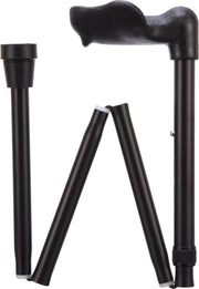 Opvouwbare wandelstok comfortgrip - zwart links