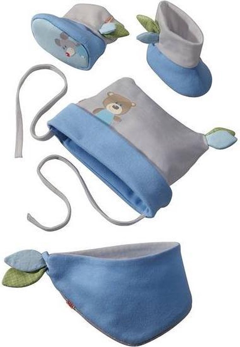 Haba kinderkleding babyset Knuffelvrienden blauw 7165
