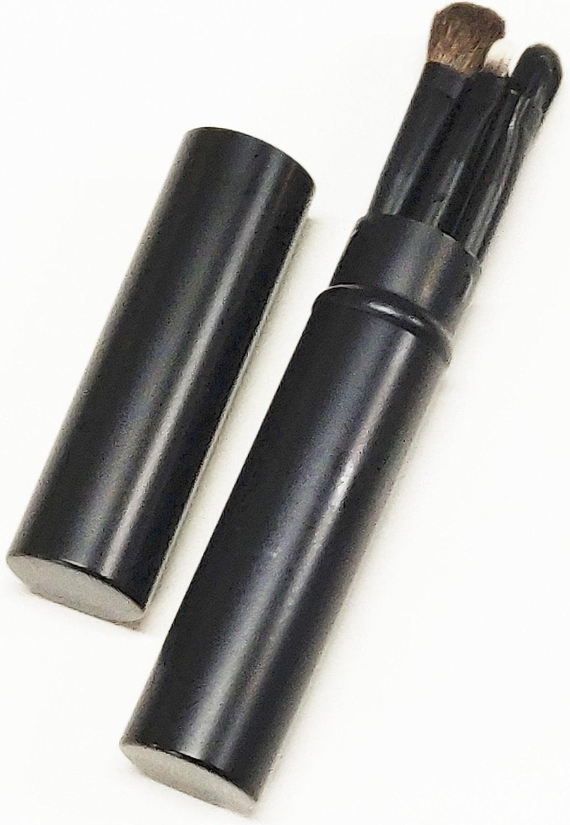 Make-Up kwastenset - 5 Delig - in luxe aluminium koker - Zwart