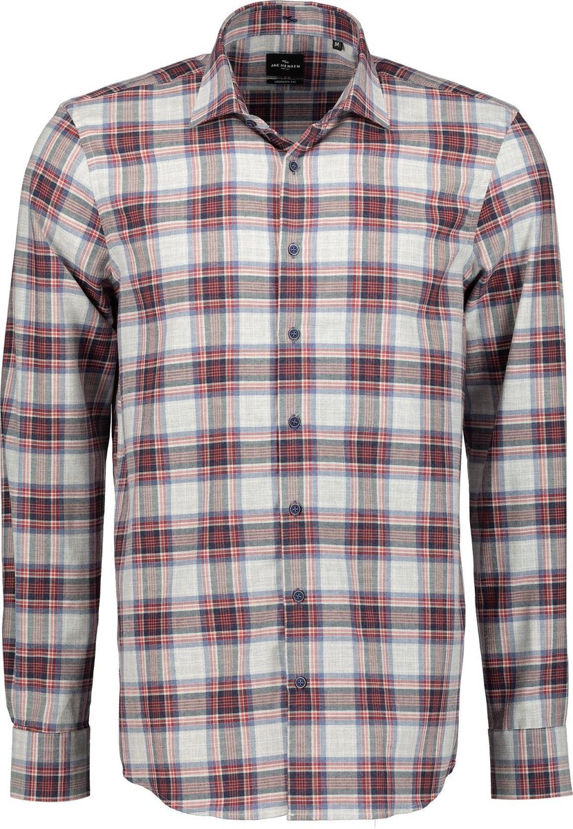 Jac Hensen Overhemd - Modern Fit - Rood - 3XL Grote Maten