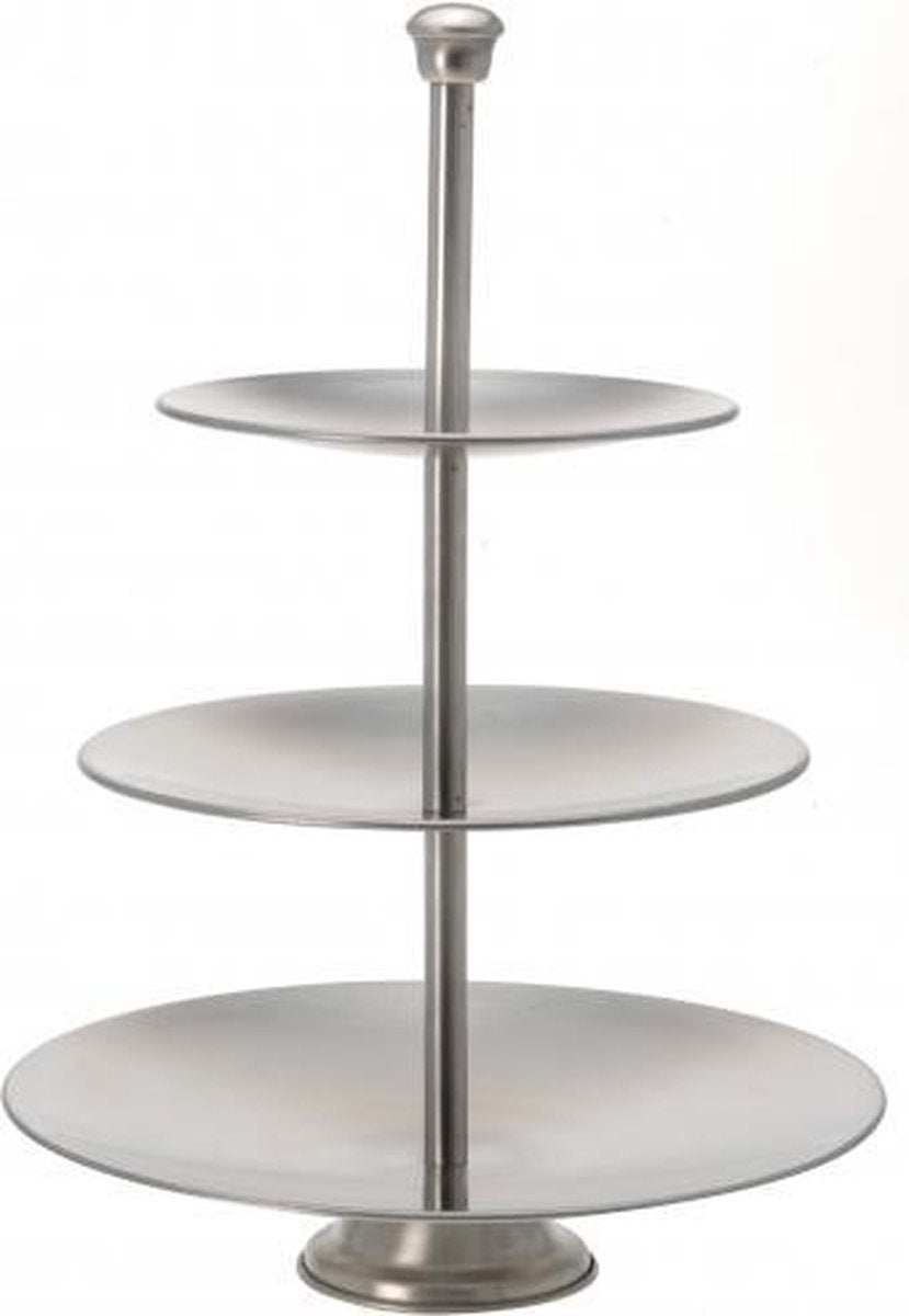 RVS etagere met drie lagen 36