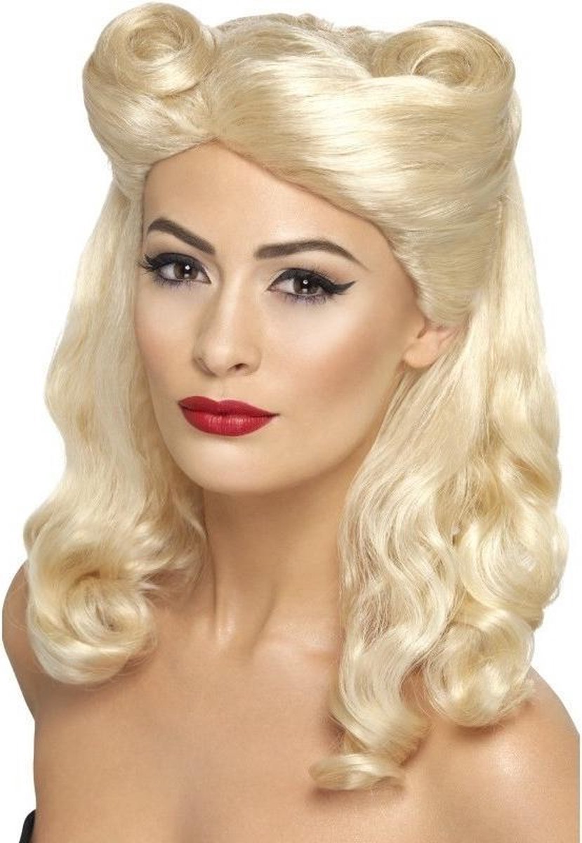 Blonde jaren 40 pruik voor dames