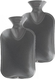 2x stuks heet water kruik grijs 2 liter kunststof