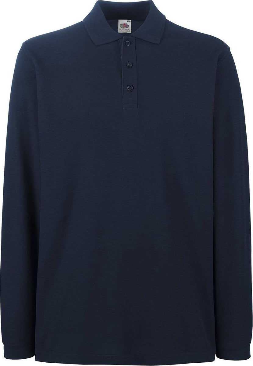 Fruit of the Loom Polo met Lange mouwen Deep Navy M