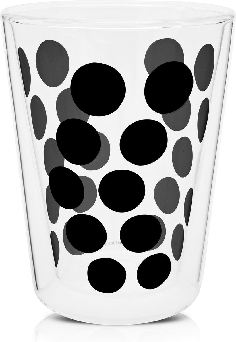 Zak!Designs Dotdot Theebeker - Dubbelwandig - 35 cl - Zwart