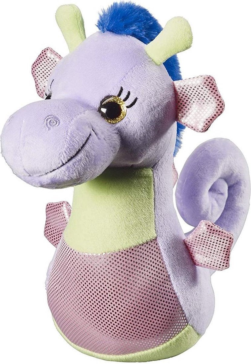 Pluche zeepaard paars 25 cm