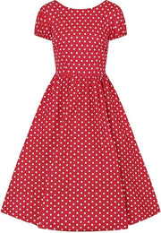 Collectif Demira Polkadot 50's Swing Jurk Rood