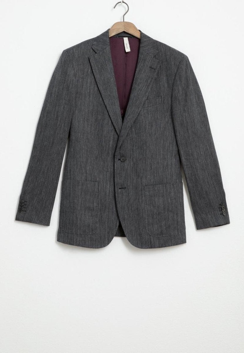 Sissy-Boy - Grijze linnen herringbone blazer