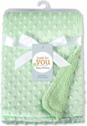 WiseGoods - Fluwelen Baby Deken - Zachte Babydeken met Noppen - Wikkel Omslagdoek - Kinderwagen Dekentje - 100 x 70cm - Groen