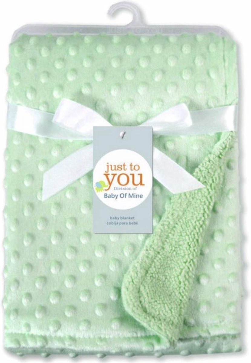 WiseGoods - Fluwelen Baby Deken - Zachte Babydeken met Noppen - Wikkel Omslagdoek - Kinderwagen Dekentje - 100 x 70cm - Groen