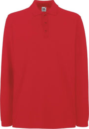 Fruit of the Loom Polo met Lange mouwen Rood S