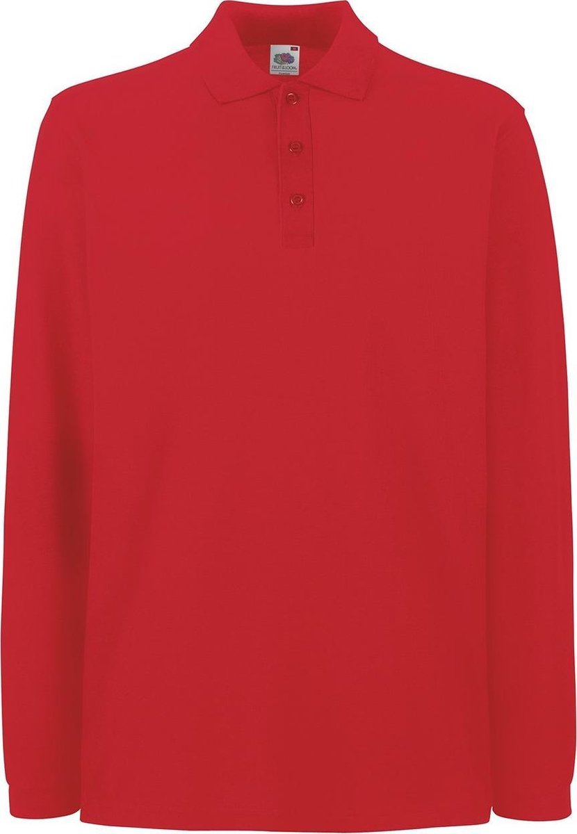 Fruit of the Loom Polo met Lange mouwen Rood S