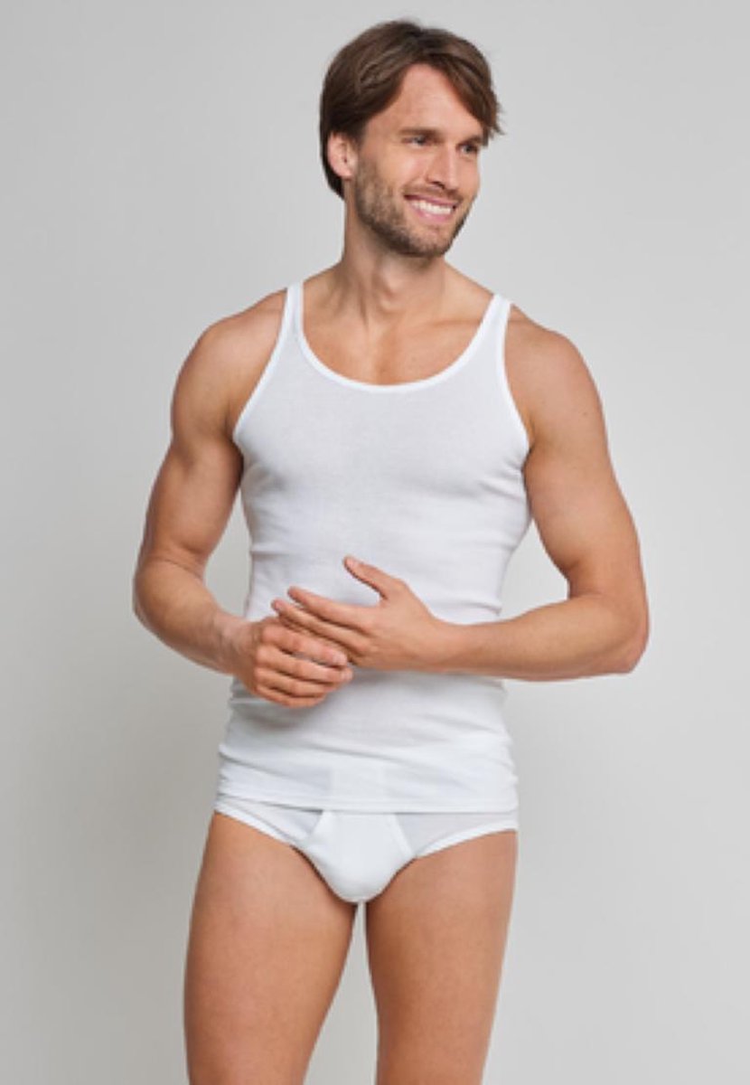 Schieser Original Feinripp Heren Onderhemd - Wit - Maat XXXXL
