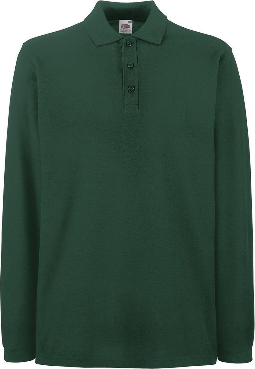 Fruit of the Loom Polo met Lange mouwen Groen S