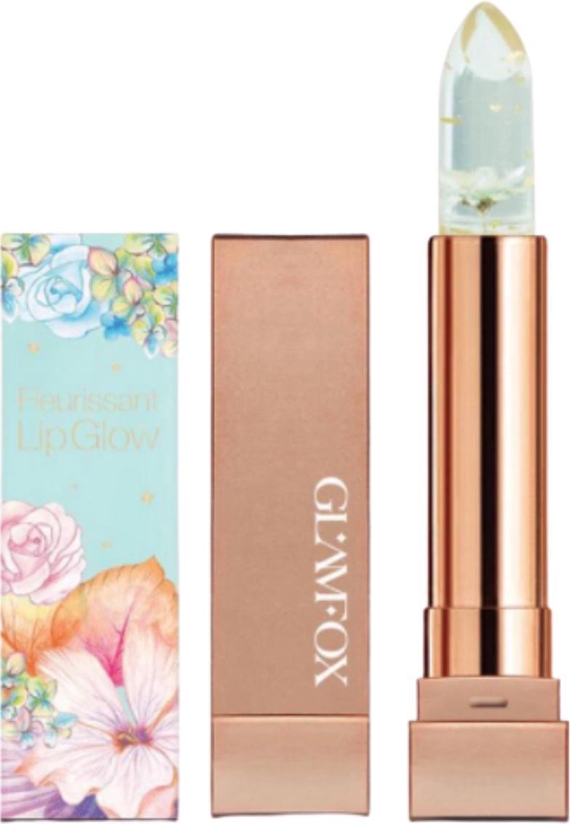 Glamfox Emerald Flower Lipstick - Smaragden Bloem Lippenstift met Goudkorrels - Lip Plumper - Make Up