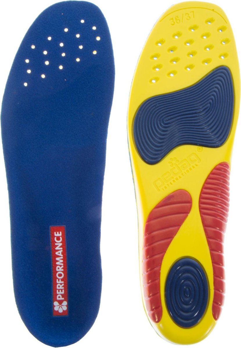 Pedag Performance  Inlegzolen - Maat 36 - geel/rood/blauw Maat 36-37