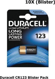10 x Blister Duracell CR123 Blister Pack