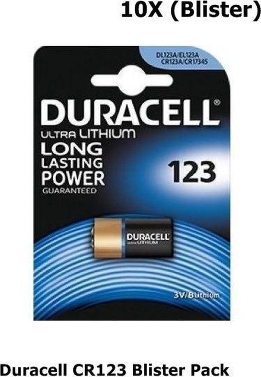 10 x Blister Duracell CR123 Blister Pack