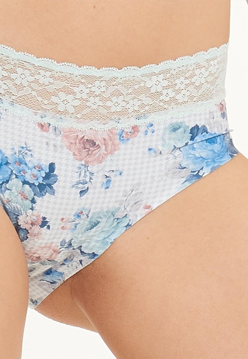 LingaDore Lorena Blauw/Print - Slip Maat: XXL
