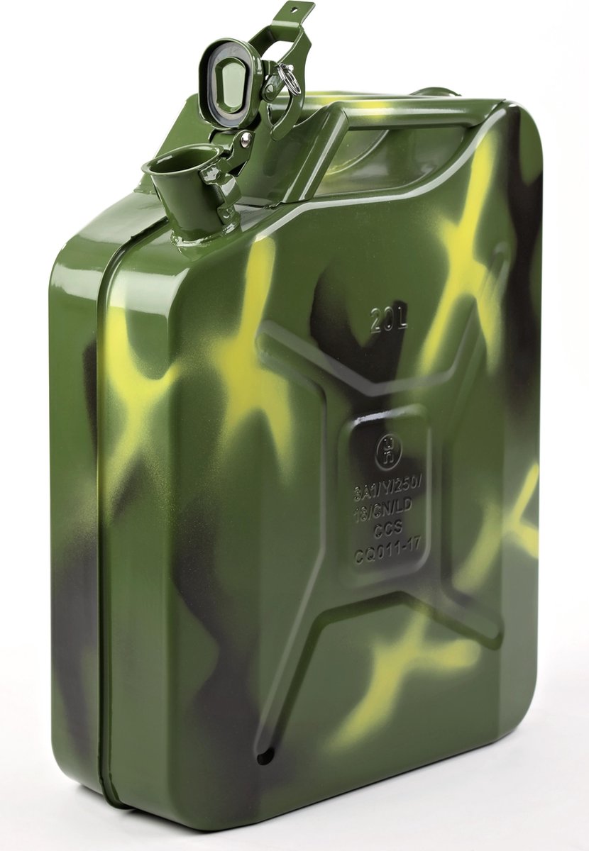 Minalco benzine jerrycan - 20 Ltr metaal - UN goedgekeurd - Camouflage