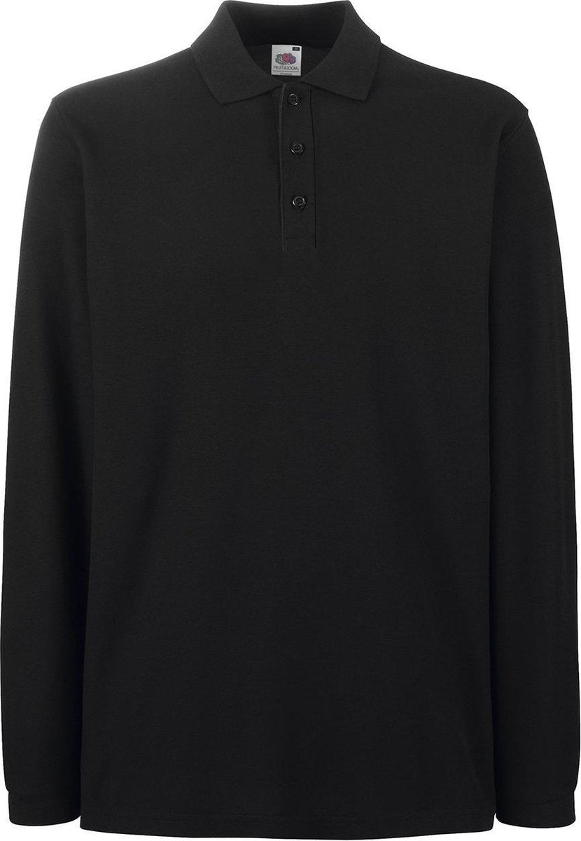 Fruit of the Loom Polo met Lange mouwen Zwart M