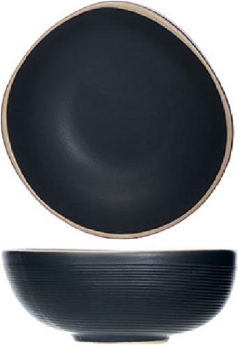 Cosy en Trendy Galloway Black Schaaltje D12xh4.7cm - Aardewerk (set van 12) En Yourkitchen E-kookboek - Heerlijke Smulrecepten