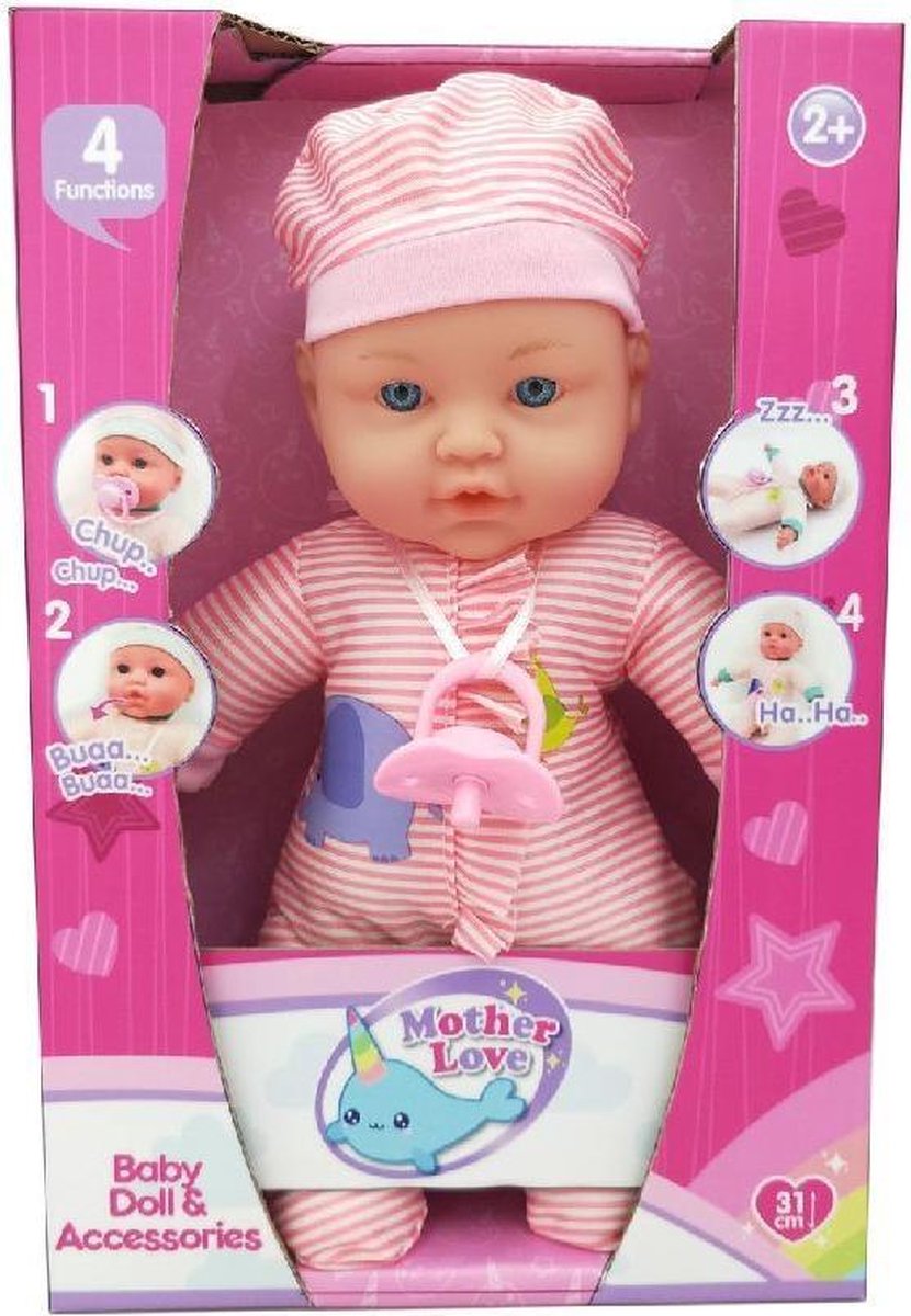 Mother Love Zachte Babypop met Geluid 31 cm