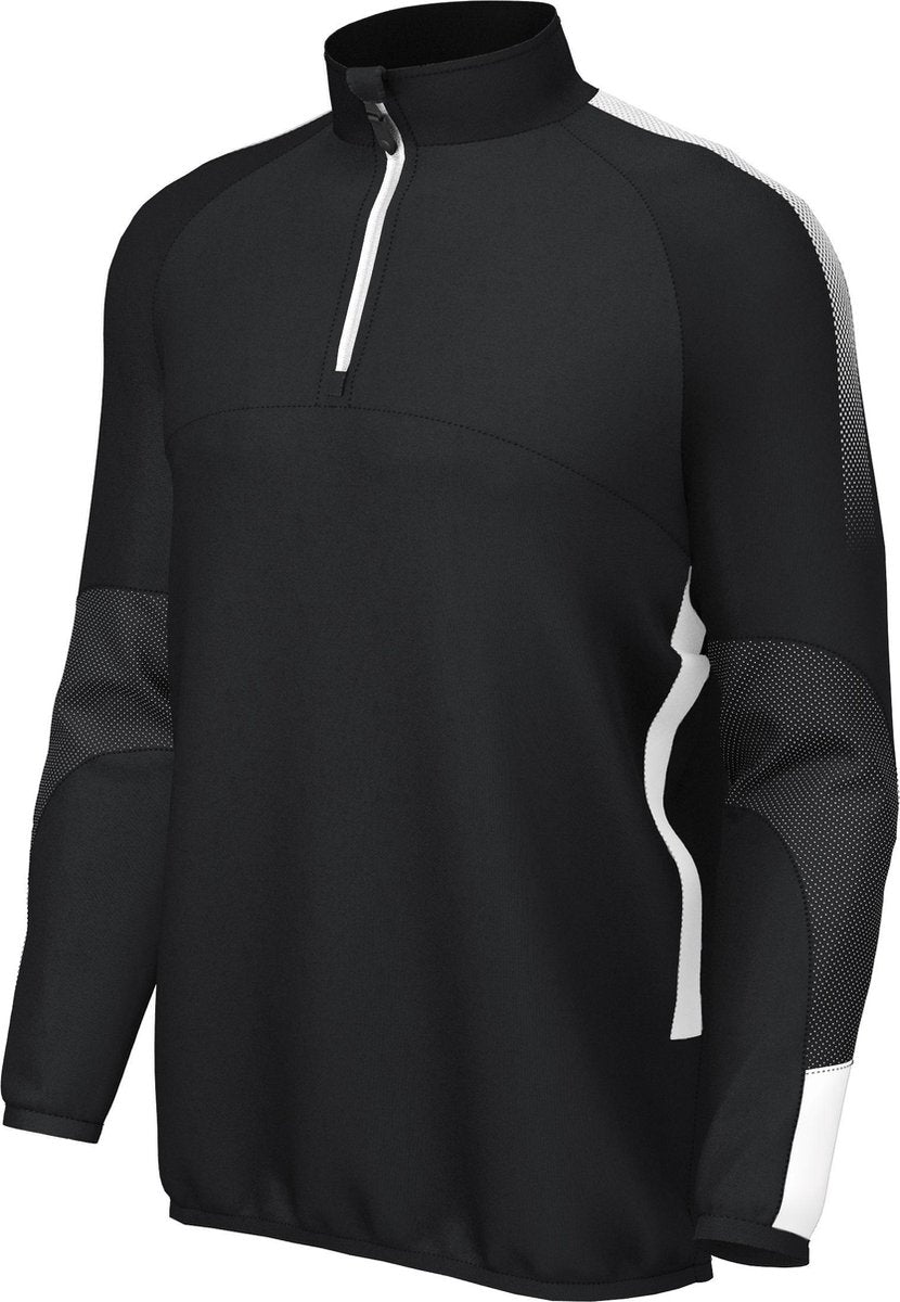 RUGBEE EDGE PRO TEAM MIDLAYER ZWART?WIT maat Small