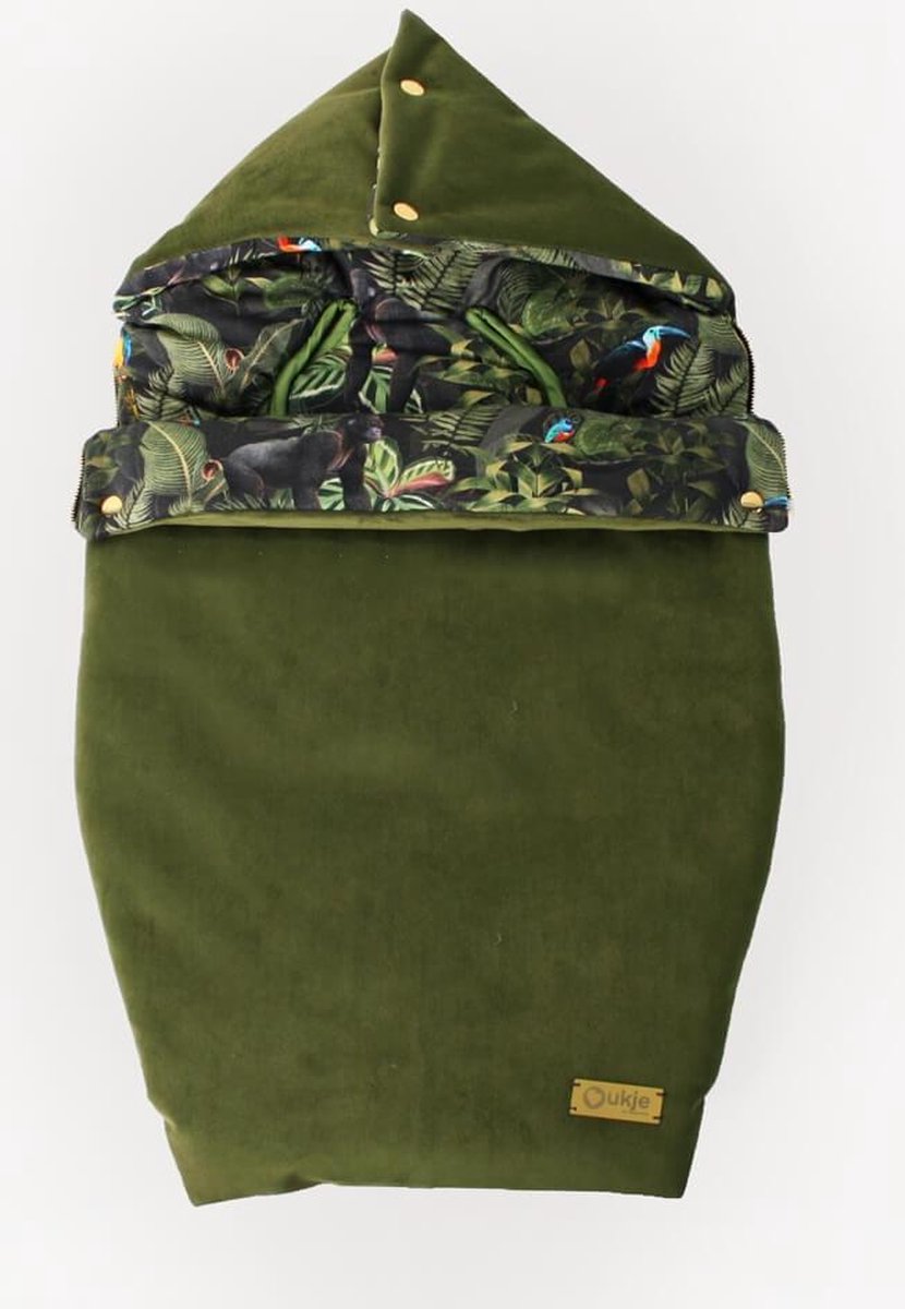 Ukje - Voetenzak Deluxe Maxi Cosi universeel - Comfortabel katoen - Jungle
