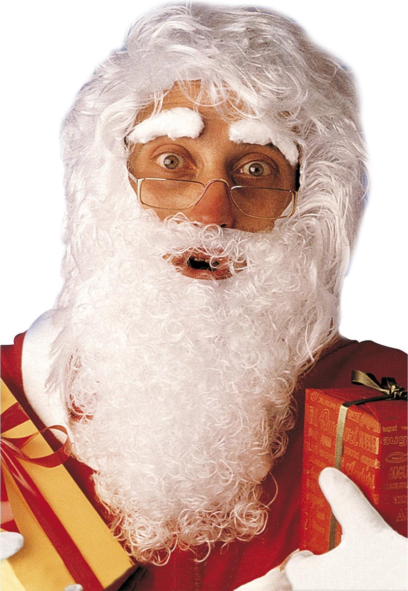 Kerstman Baard en Pruik Wit