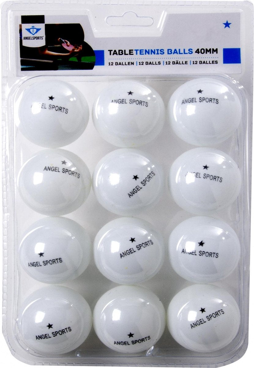 Angel Sports Tafeltennisballen 1 Ster - 12 Stuks - Wit