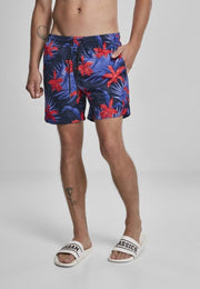 Urban Classics Zwemshorts -2XL- Pattern Blauw/Rood