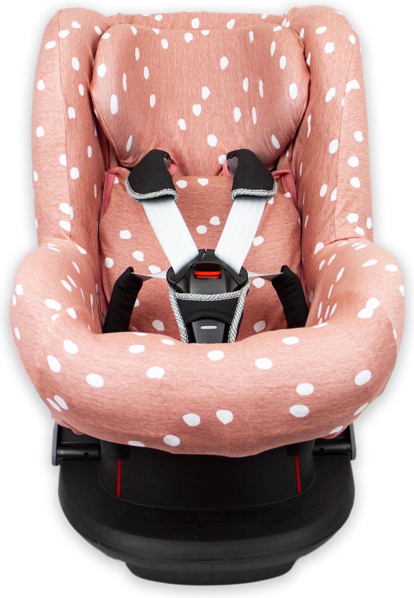 AUTOSTOELHOES 1+ RUGSTEUN SPOTS INTERLOCK | GRIJS/ROZE | BRILJANT