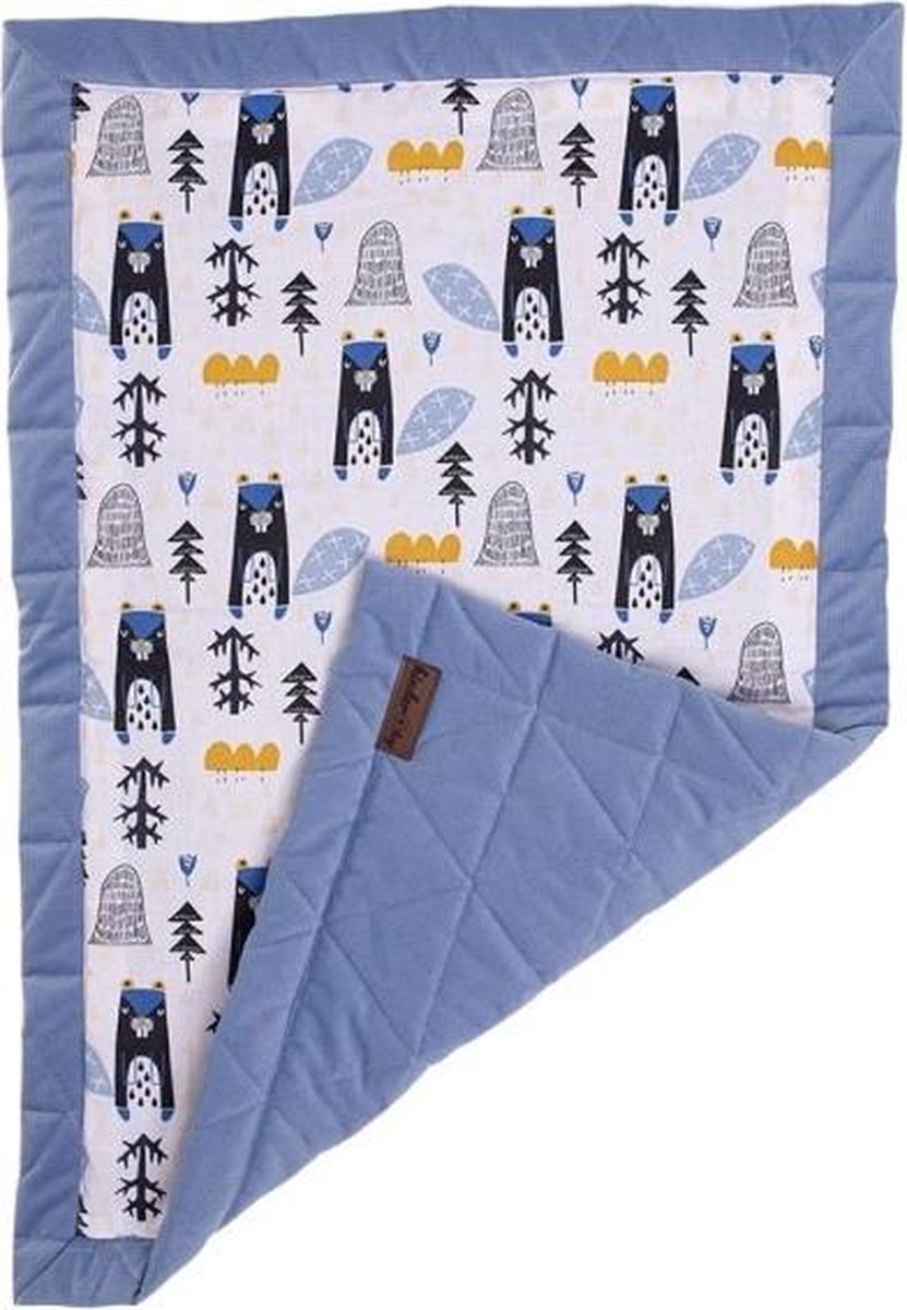 Kinder Hop Deken Triangles Jeans 100 X 70 Cm Katoen/fluweel Blauw