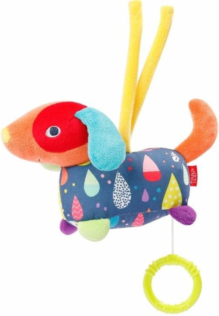 Fehn Muziekdoosje Color Friends Hond 19 Cm Pluche