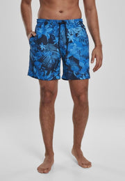 Urban Classics Zwemshorts -L- Flower Blauw