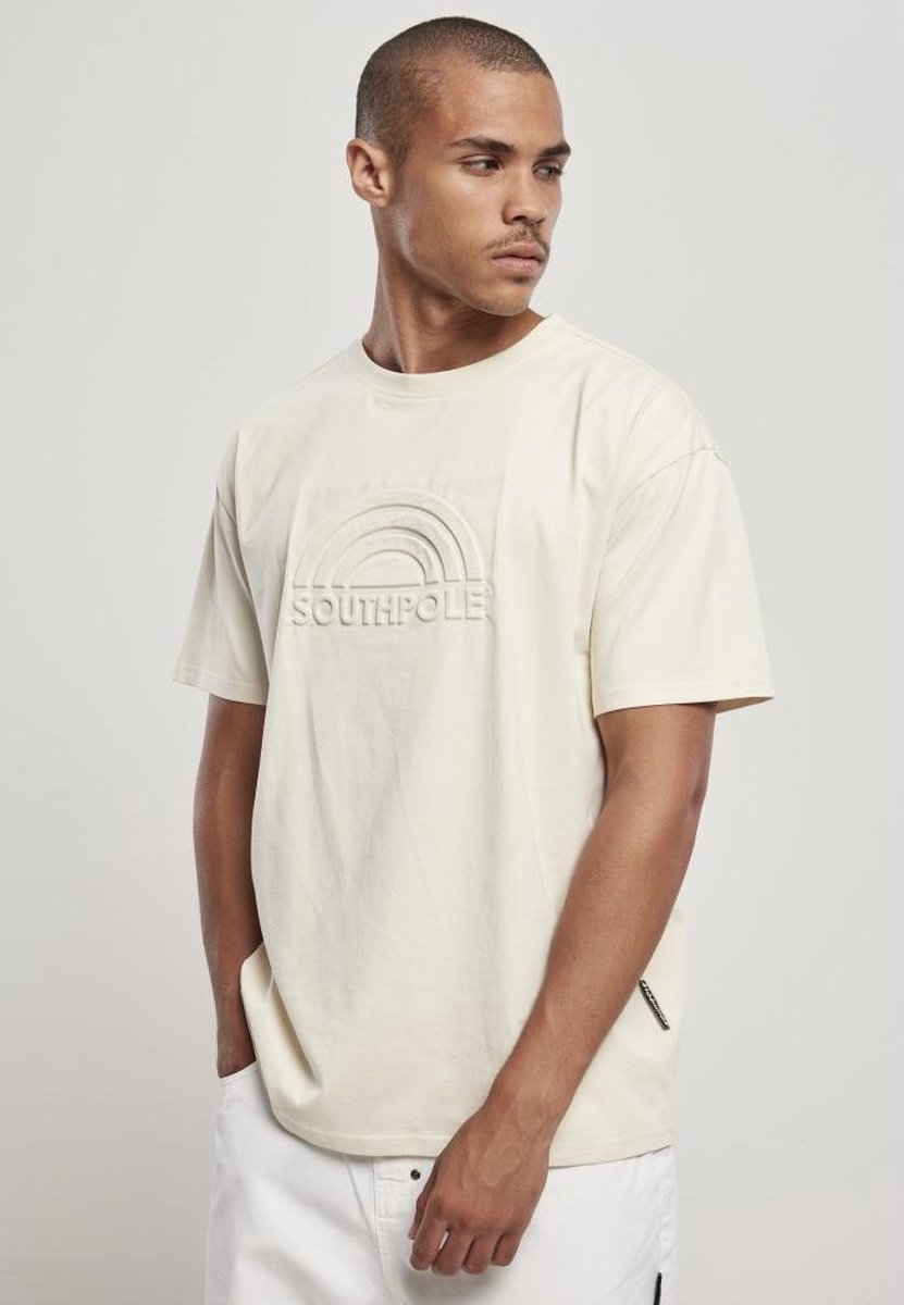Southpole Heren Tshirt -L- 3D Logo Creme