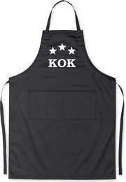 3 *** KOK - Luxe Keukenschort met tekst - Zwart