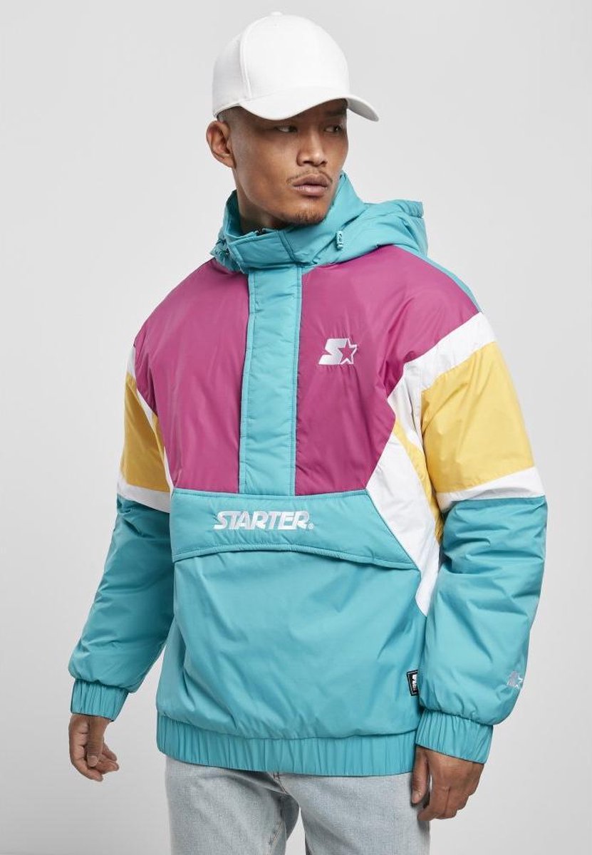 Starter Pullover Jas -2XL- Starter Color Block Half Zip Retro Multicolours