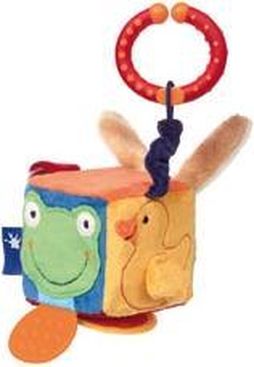 sigikid blauwe collectie stoffen speeltje cube 41865