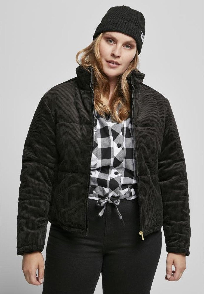 Urban Classics Puffer winterjas -5XL- Corduroy Zwart