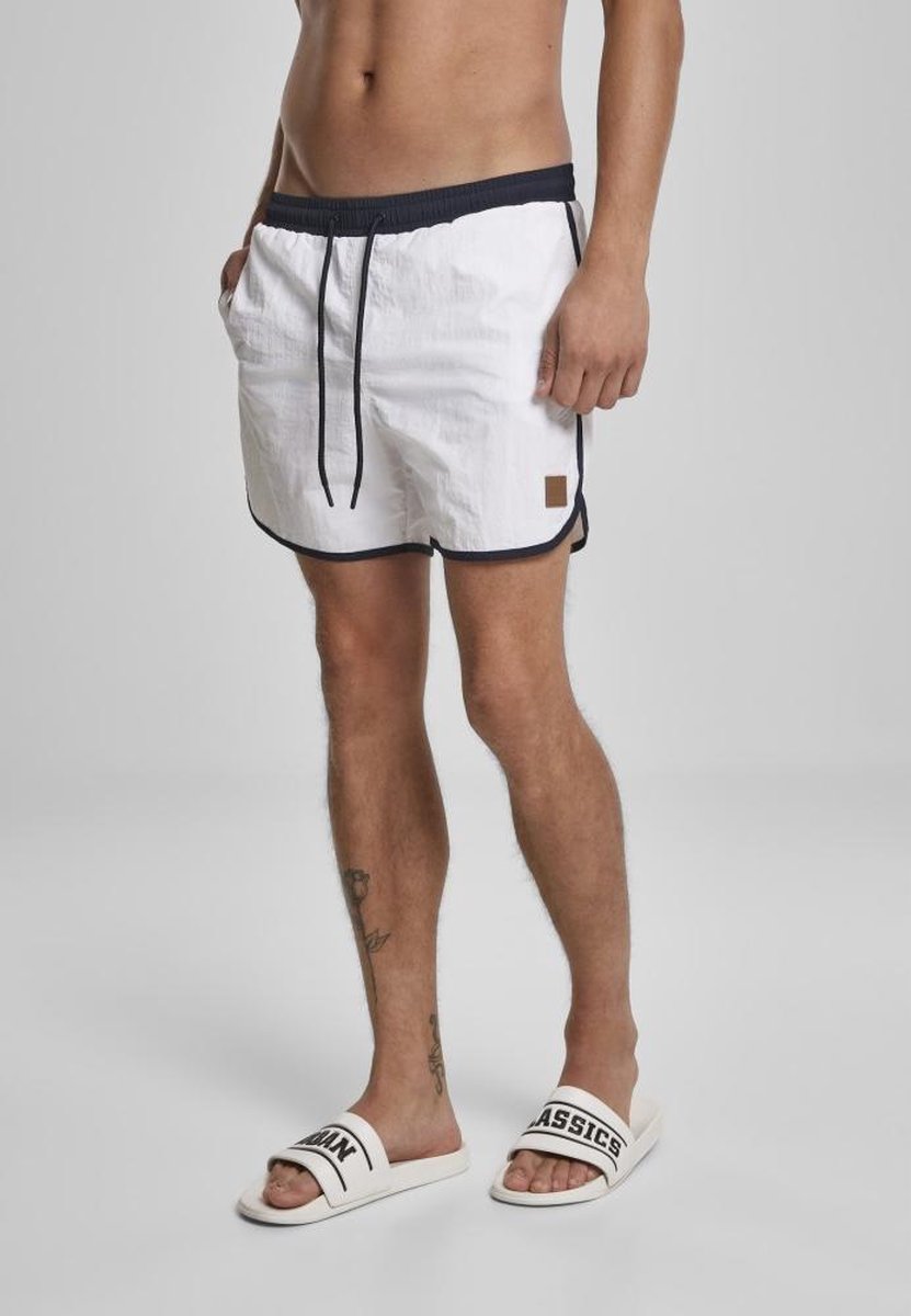Urban Classics Zwemshorts -M- Retro Wit/Blauw