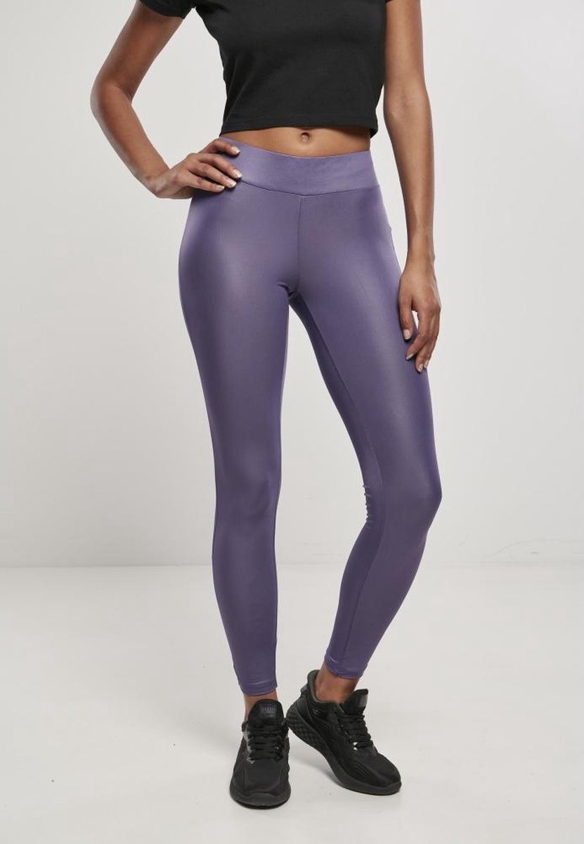 Urban Classics Legging -4XL- Imitation Leather Paars