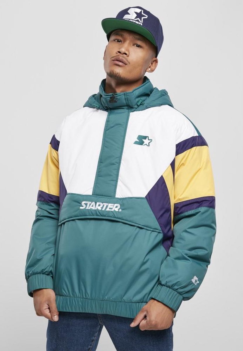 Starter Pullover Jas -2XL- Starter Color Block Half Zip Retro Multicolours